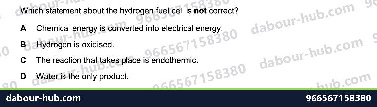 IGCSE Chemistry 4.4 Hydrogen-oxygen fuel cells - Question 2