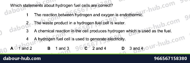 IGCSE Chemistry 4.4 Hydrogen-oxygen fuel cells - Question 5