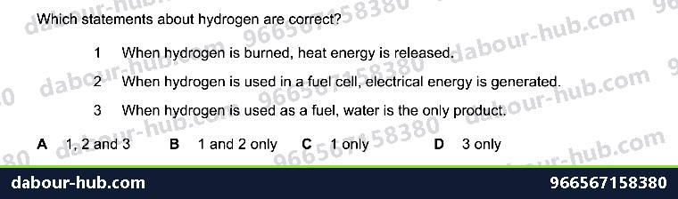 IGCSE Chemistry 4.4 Hydrogen-oxygen fuel cells - Question 8