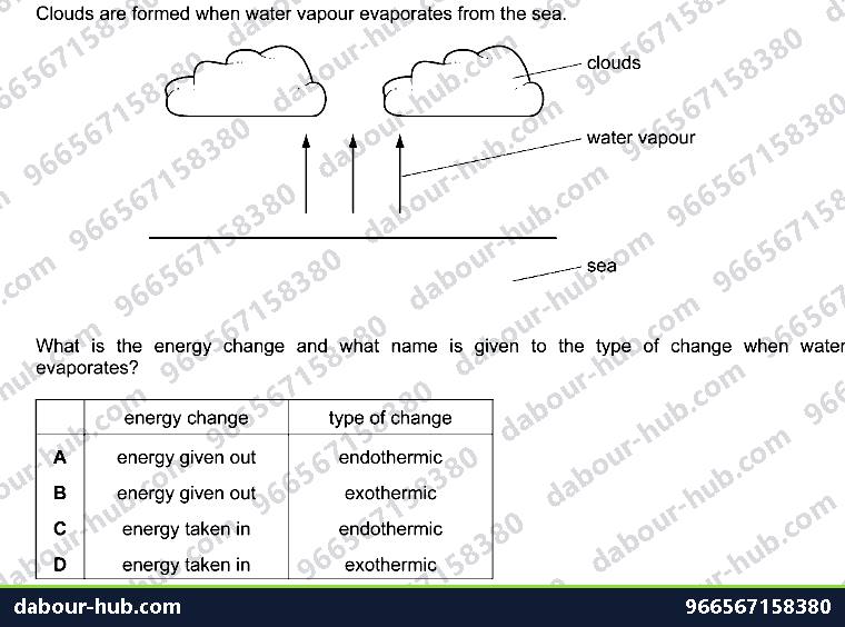 IGCSE Chemistry 5.1 Exothermic and endothermic reactions - Question 3