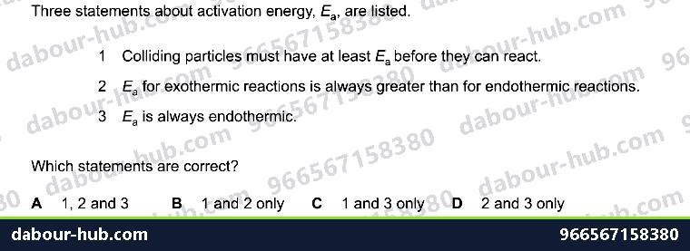 IGCSE Chemistry 5.2 Activation energy - Question 3