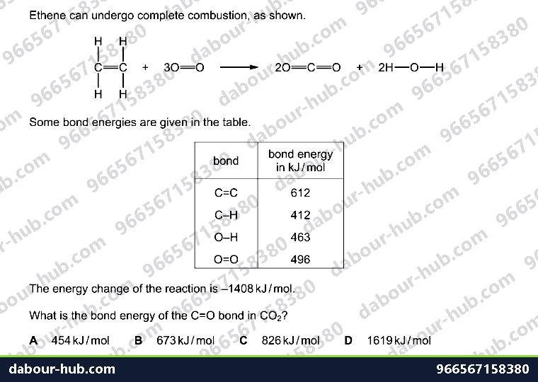 IGCSE Chemistry 5.3 Energy, bond energy and enthalpy change - Question 10