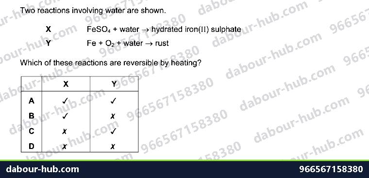 IGCSE Chemistry 6.3 Reversible reactions and equilibrium - Question 1