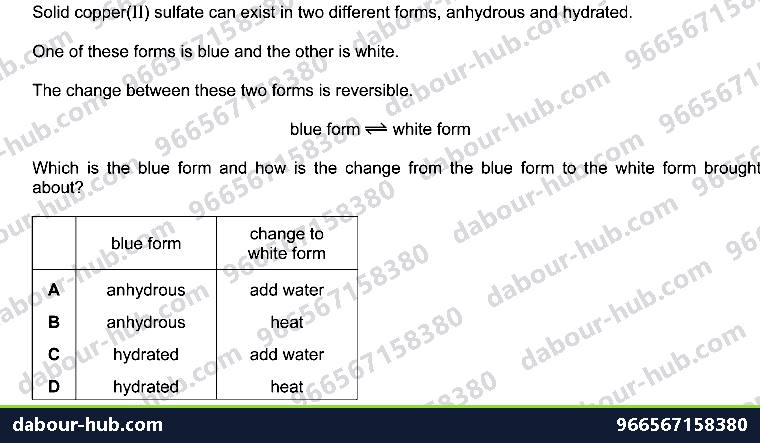 IGCSE Chemistry 6.3 Reversible reactions and equilibrium - Question 3