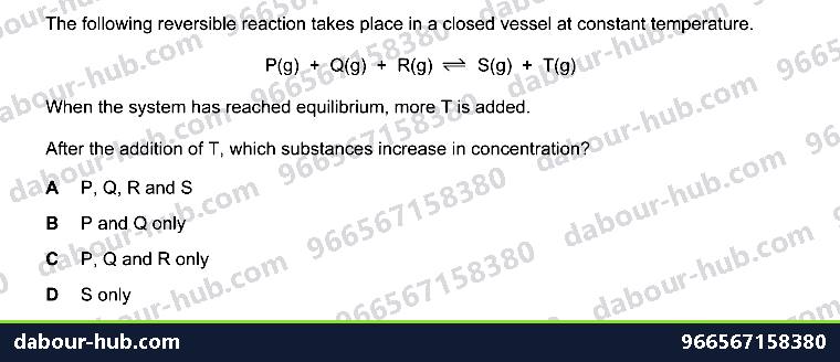 IGCSE Chemistry 6.3 Reversible reactions and equilibrium - Question 6