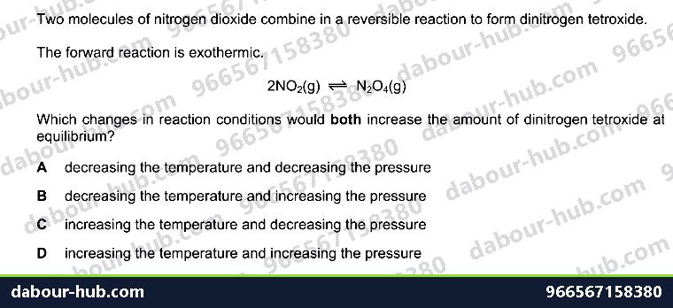 IGCSE Chemistry 6.3 Reversible reactions and equilibrium - Question 9