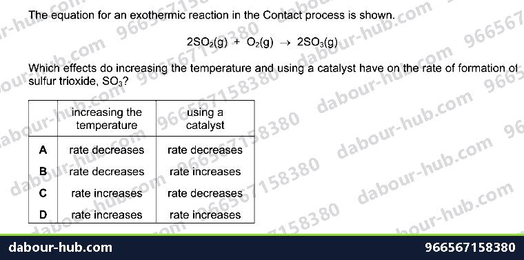 IGCSE Chemistry 6.7 Contact process - Question 1
