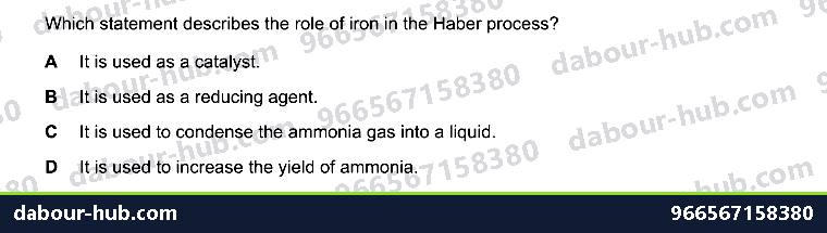IGCSE Chemistry 6.9 Haber process - Question 6