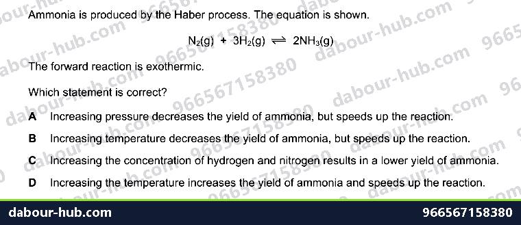 IGCSE Chemistry 6.9 Haber process - Question 9
