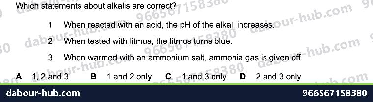 IGCSE Chemistry 7.1 Unit 7.1 - Question 6