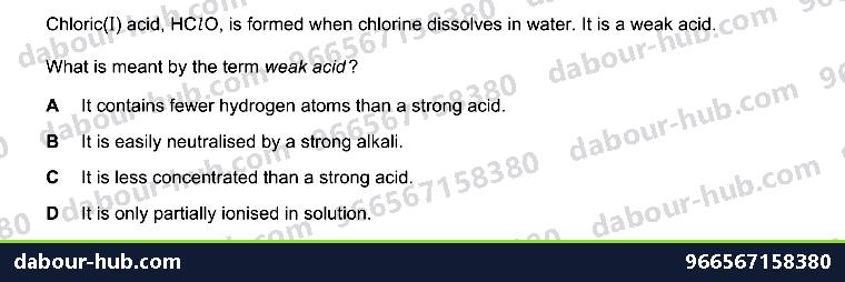 IGCSE Chemistry 7.1 Unit 7.1 - Question 9