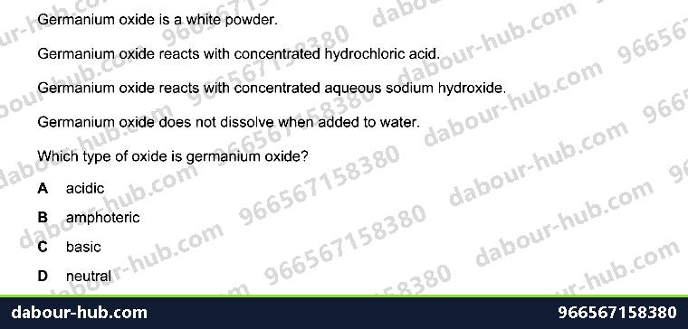 IGCSE Chemistry 7.2 Unit 7.2 - Question 5