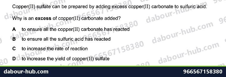 IGCSE Chemistry 7.3 Unit 7.3 - Question 8