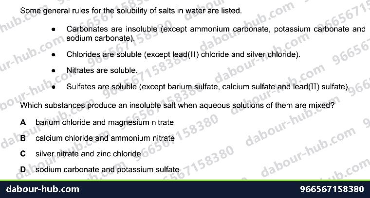 IGCSE Chemistry 7.3 Unit 7.3 - Question 9