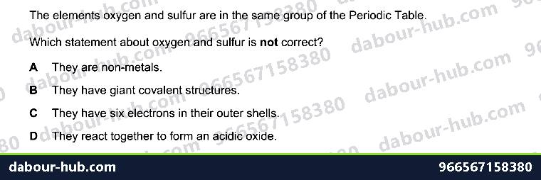IGCSE Chemistry 8.1 ARRANGEMENT OF ELEMENTS - Question 10