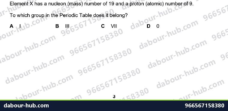 IGCSE Chemistry 8.1 ARRANGEMENT OF ELEMENTS - Question 4
