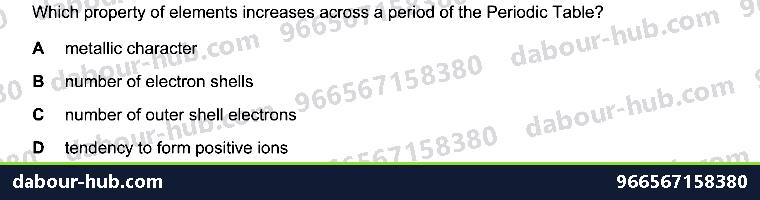 IGCSE Chemistry 8.1 ARRANGEMENT OF ELEMENTS - Question 5