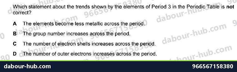 IGCSE Chemistry 8.1 ARRANGEMENT OF ELEMENTS - Question 8