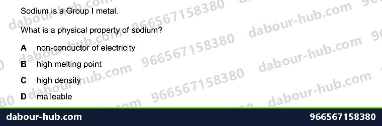 IGCSE Chemistry 8.2 GROUP I PROPERTIES - Question 5
