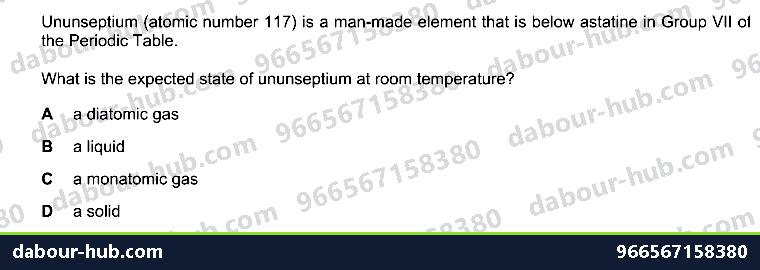 IGCSE Chemistry 8.3 GROUP VII PROPERTIES - Question 2