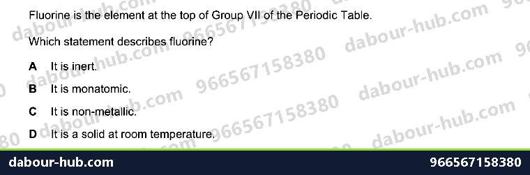 IGCSE Chemistry 8.3 GROUP VII PROPERTIES - Question 7