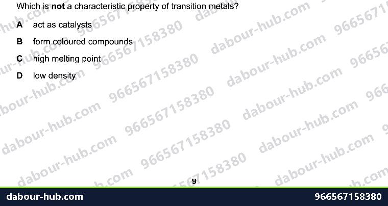 IGCSE Chemistry 8.4 TRANSITION ELEMENTS - Question 6