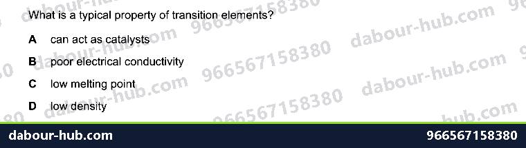 IGCSE Chemistry 8.4 TRANSITION ELEMENTS - Question 9