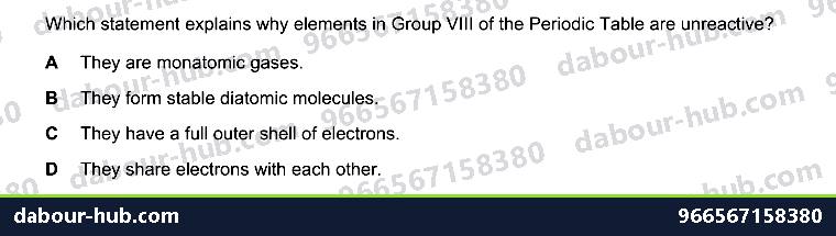IGCSE Chemistry 8.5 NOBLE GASES - Question 8