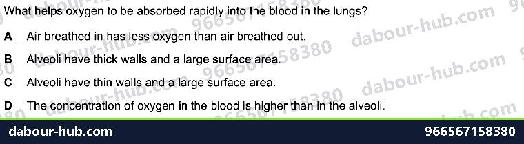 IGCSE Biology 11.1 Gas exchange in humans WITH ALVEOLI - Question 1