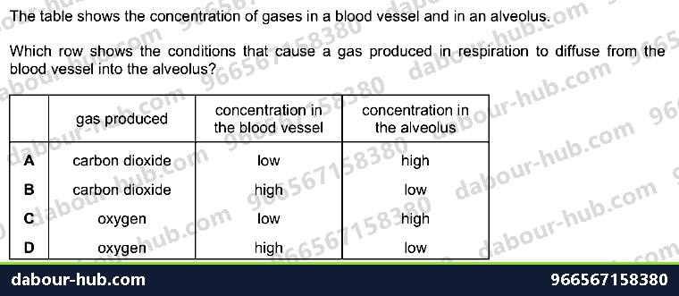 IGCSE Biology 11.1 Gas exchange in humans WITH ALVEOLI - Question 4