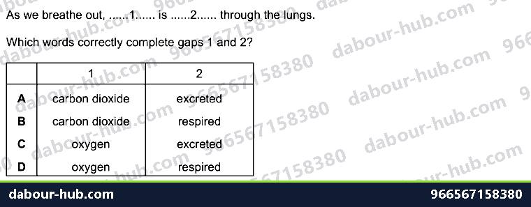 IGCSE Biology 11.1 Gas exchange in humans WITH ALVEOLI - Question 5