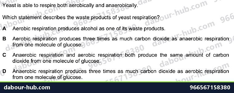 IGCSE Biology 12.2 yeast respiration - Question 5