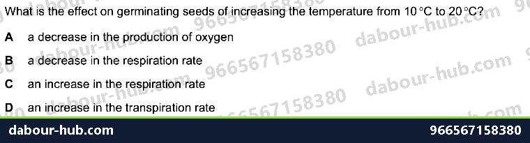 IGCSE Biology 12.3 Aerobic respiration, SEED GERMINATION - Question 12