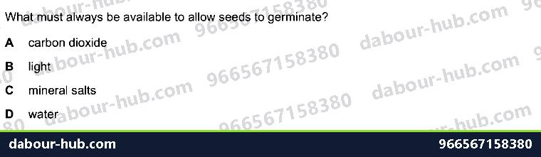 IGCSE Biology 12.3 Aerobic respiration, SEED GERMINATION - Question 8