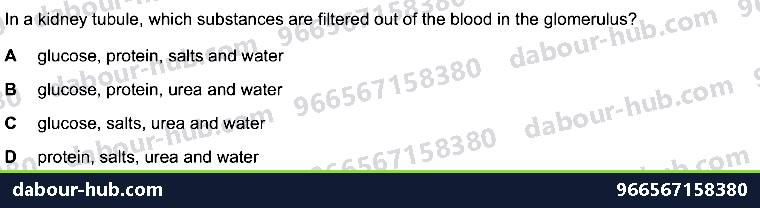 IGCSE Biology 13.3 Glomerulus, Nephrone - Question 2