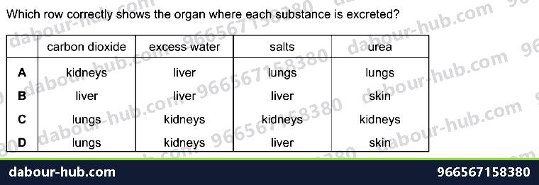 IGCSE Biology 13.4 Urea - Question 6