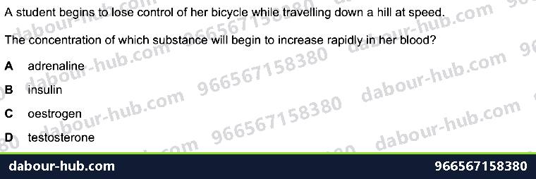 IGCSE Biology 14.5 Hormones - Question 13