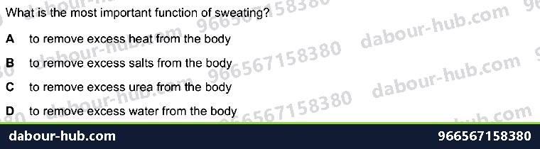 IGCSE Biology 14.6 Homeostasis - Question 1