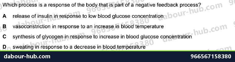 IGCSE Biology 14.6 Homeostasis - Question 11
