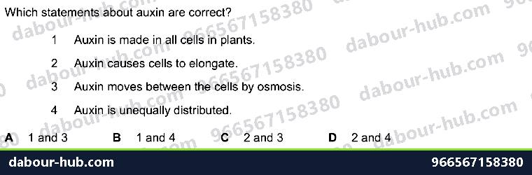 IGCSE Biology 14.7 Tropic responses - Question 14