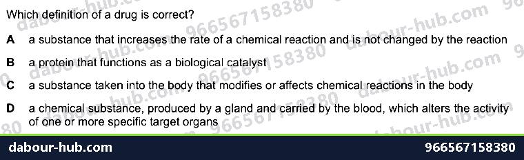 IGCSE Biology 15.1 Drugs - Question 8