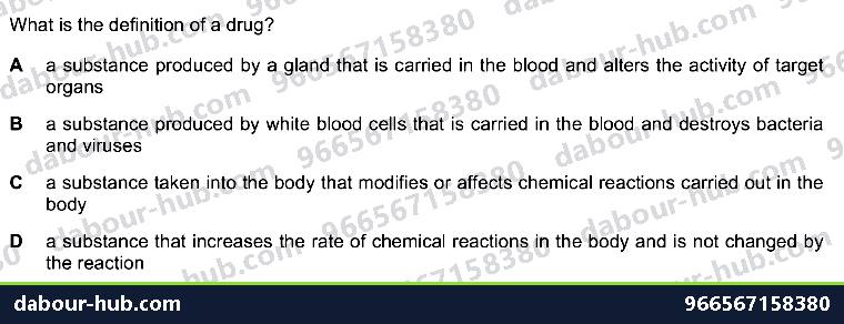 IGCSE Biology 15.1 Drugs - Question 9