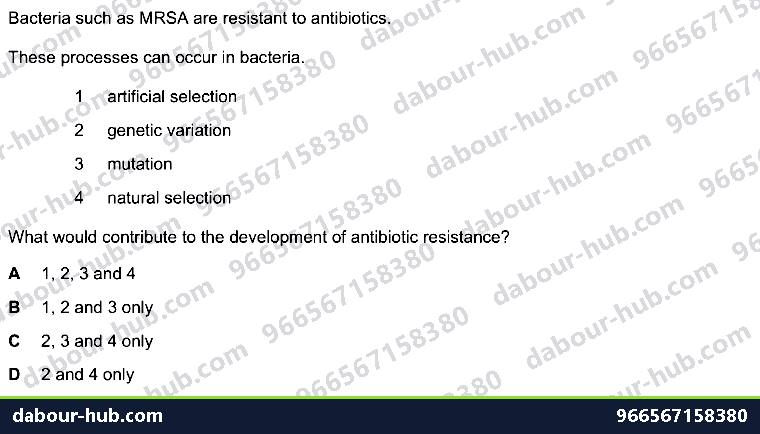 IGCSE Biology 15.2 Antibiotic resistance - Question 5
