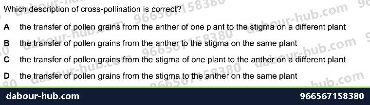 IGCSE Biology 16.3 Sexual reproduction in plants - Question 15