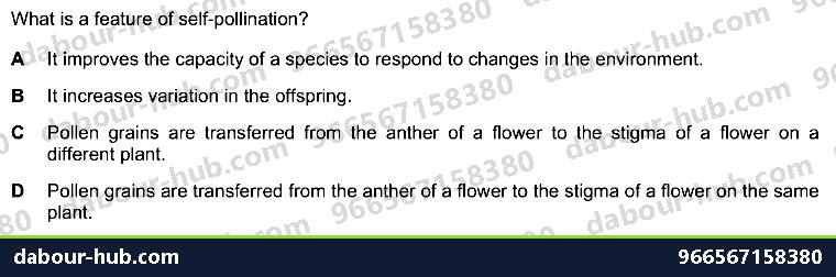 IGCSE Biology 16.3 Sexual reproduction in plants - Question 6