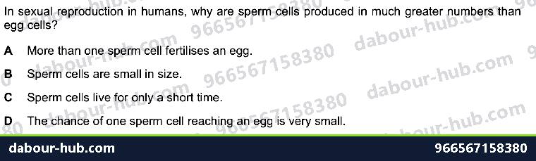 IGCSE Biology 16.4 Sexual reproduction in humans - Question 1