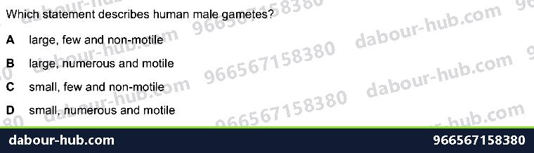 IGCSE Biology 16.4 Sexual reproduction in humans - Question 12