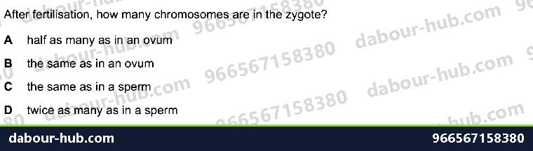 IGCSE Biology 17.1 DNA, Chromosomes, genes and ALLELES (X, Y) - Question 11