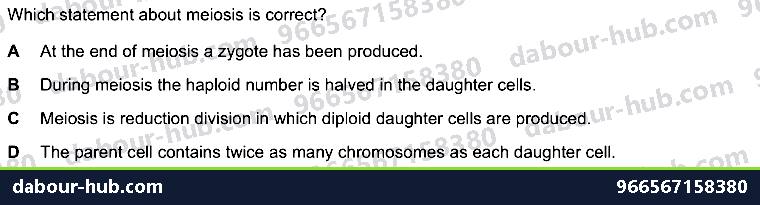 IGCSE Biology 17.4 Meiosis - Question 14