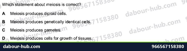 IGCSE Biology 17.4 Meiosis - Question 15